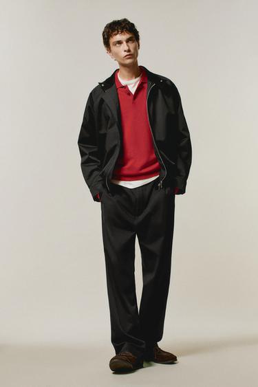 Zara Bomber jacket with collar detail - Dark navy