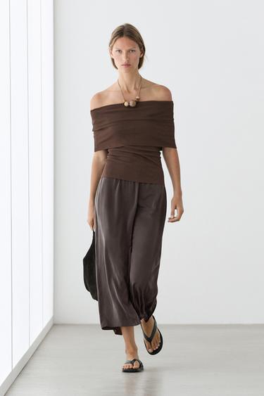 Zara 100% silk straight midi skirt - Cobalt - Image 0