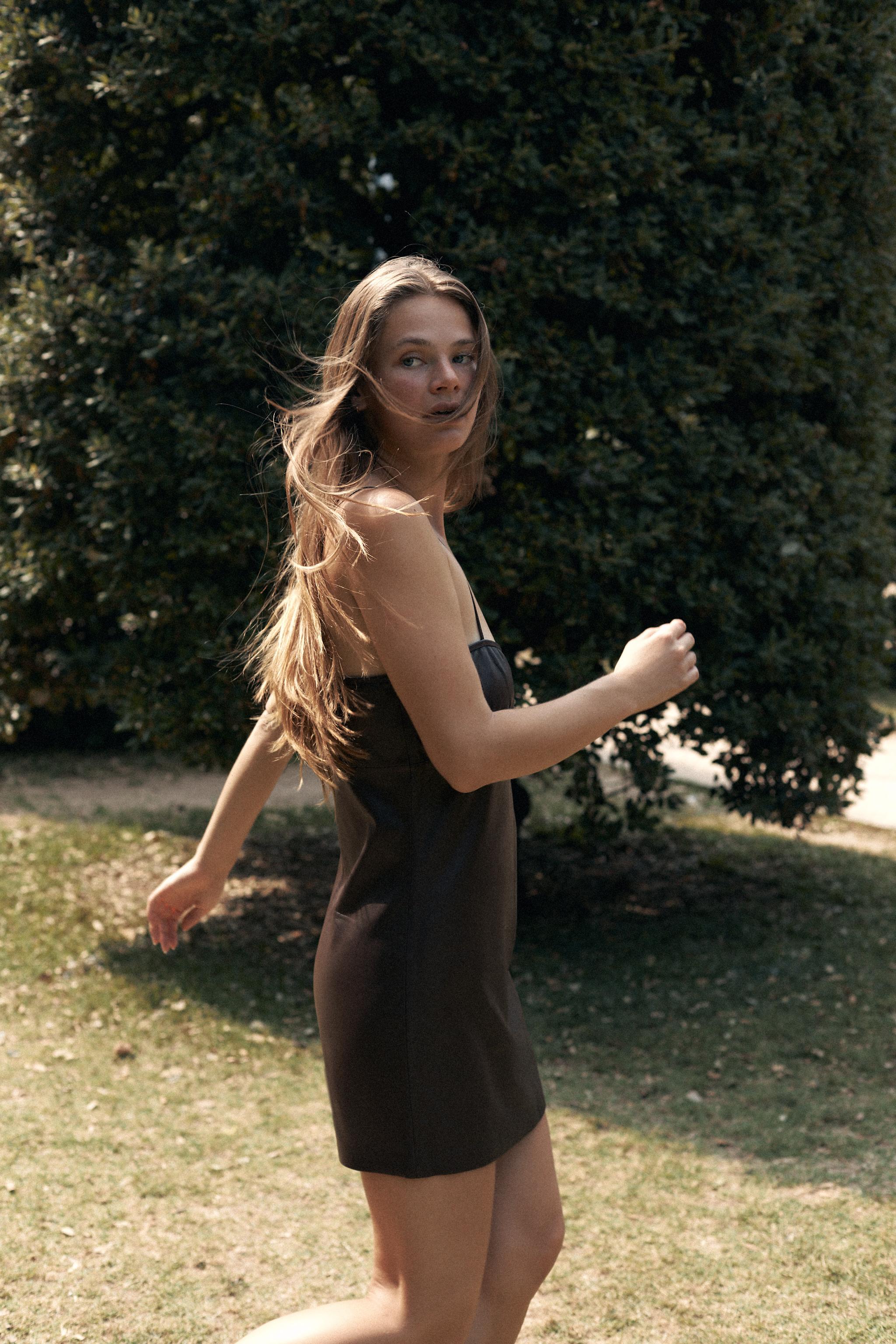 100% LEATHER RUCHED DRESS LIMITED EDITION