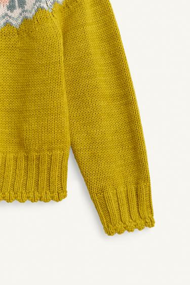 LIMITED EDITION GRECA PRINT JUMPER WITH WOOL - Lime by Zara - Image 8