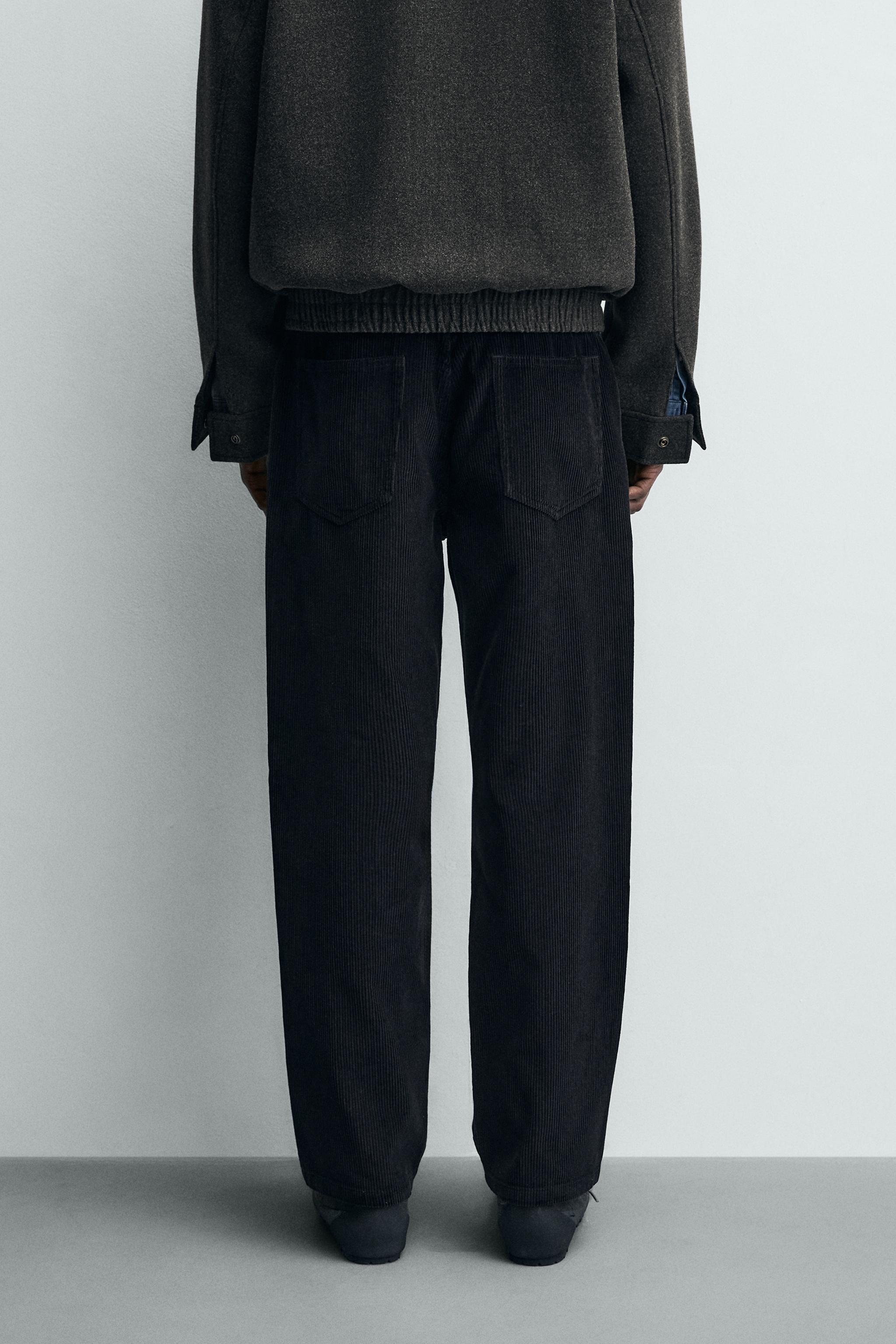 ストレートフィットコーデュロイパンツ - ブルー/グレー | ZARA Japan