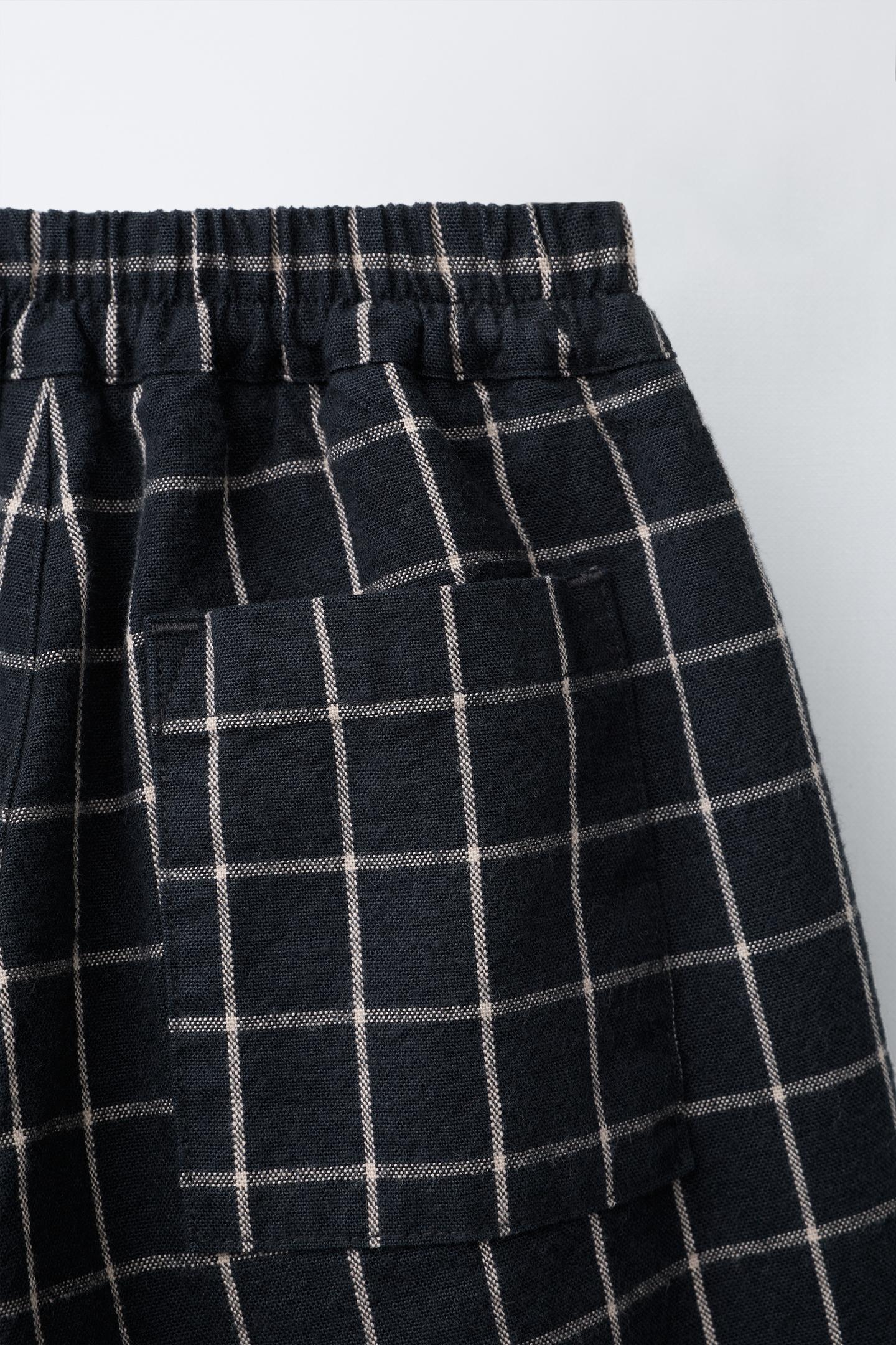 Детские брюки Zara Comfy Plaid Balloon, цвет: Антрацитовый серый — фото 4