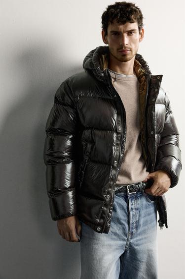 WATER-REPELLENT 80% DOWN - 20% FEATHER LONG JACKET - Brown by Zara