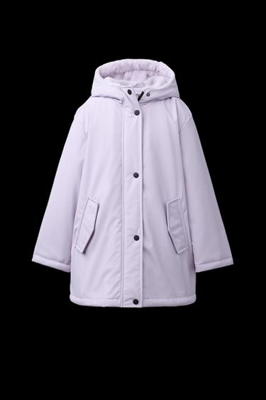 RUBBERISED WATER-RESISTANT JACKET WITH FAUX FUR - Mauve by Zara - Image 0