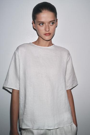 TOP LIN LACETS ZW COLLECTION - Blanc de Zara - Image 2