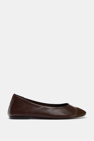 BALLERINES EN CUIR - Marron de Zara - Image 3