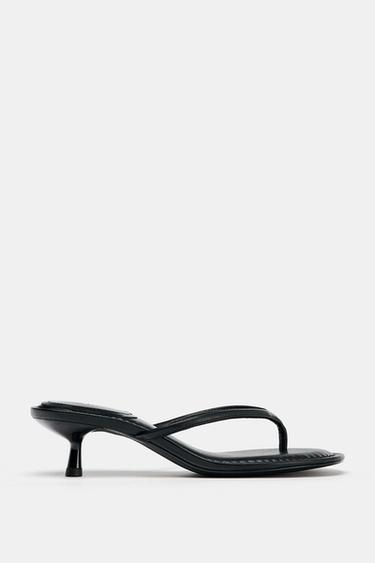 KITTEN-HEEL SANDALS - Black by Zara