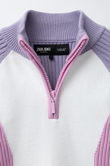 PULL EN MAILLE COLOR BLOCK COLLECTION SKI - Mauve clair de Zara - Image 2