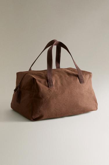 SAC DE VOYAGE TOILE - Marron de Zara - Image 1