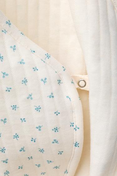 FLORAL QUILTED ONE-PIECE SUIT - Ecru by Zara - Image 3