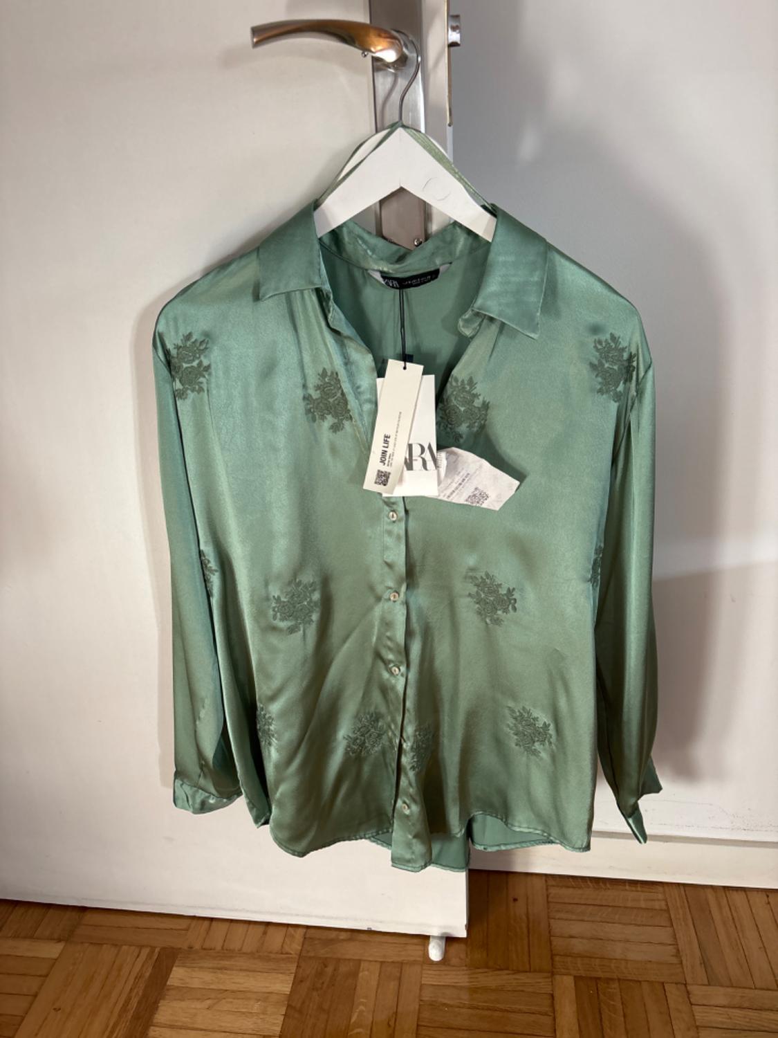 EMBROIDERED SATIN SHIRT