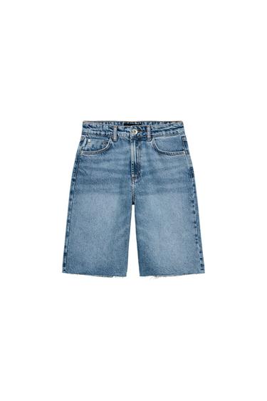 Z1975 MID-WAIST DENIM BERMUDA SHORTS - Mid-blue by Zara