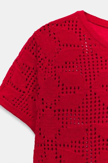 TOP EN MAILLE STRUCTURÉ - Rouge de Zara - Image 10