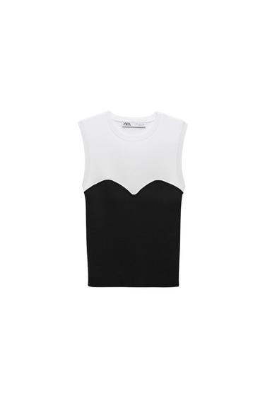 CONTRAST KNIT TOP