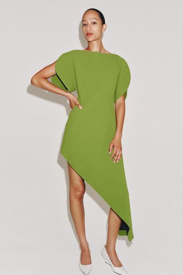 ZW COLLECTION ASYMMETRIC DRESS - Green by Zara - Image 0