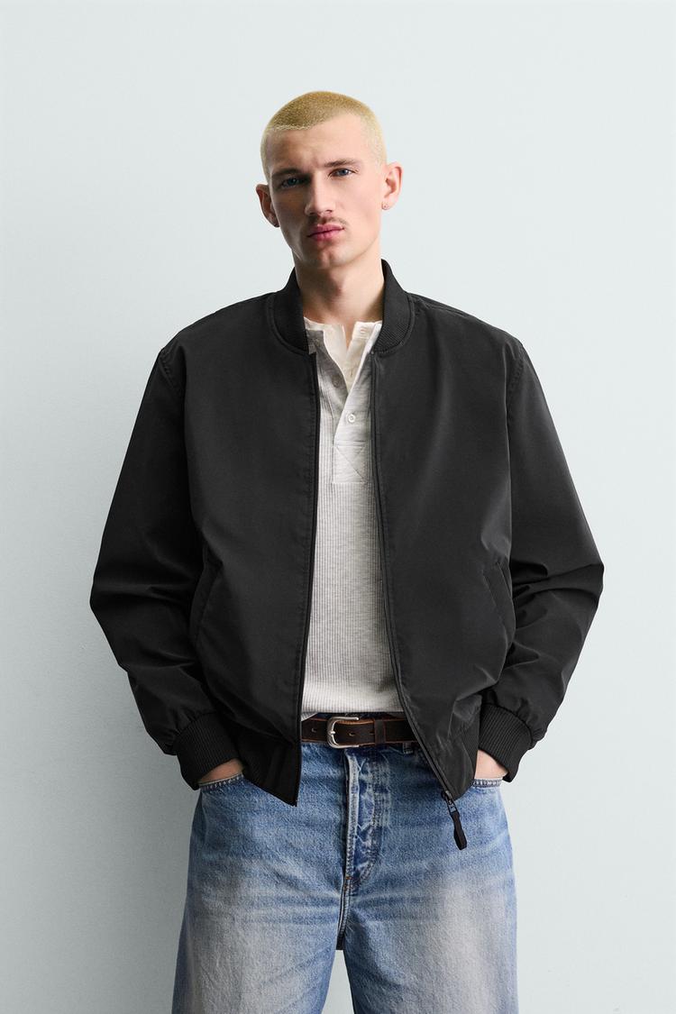 Bomber Zara Homme Taille L Couleur Vert - Occasion Très Bon état