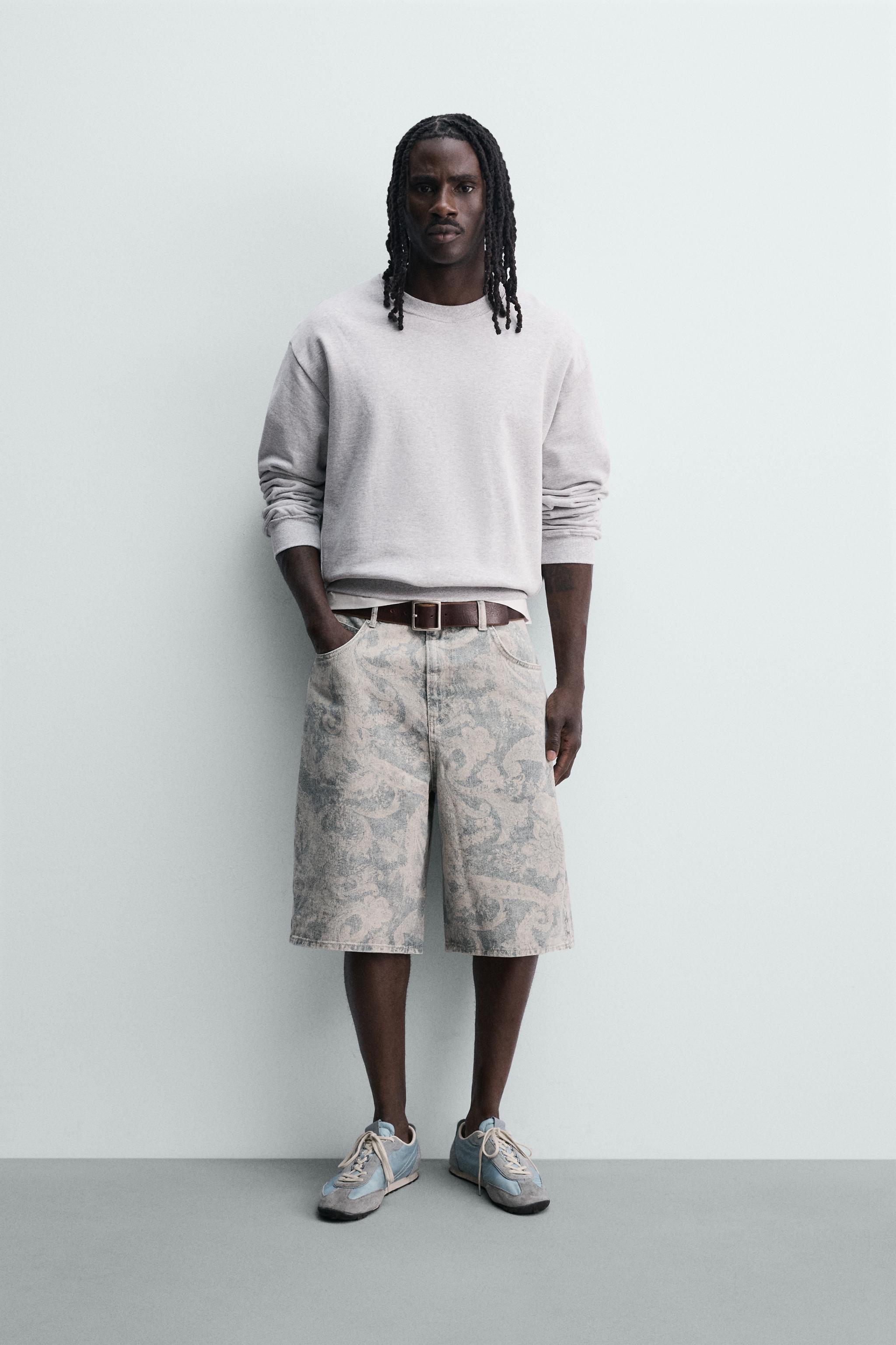 Мужские шорты Zara PAISLEY PRINT BAGGY FIT SHORTS