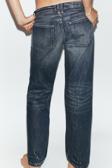 TRF LOW-RISE STRAIGHT-LEG JEANS - Navy blue by Zara - Image 5