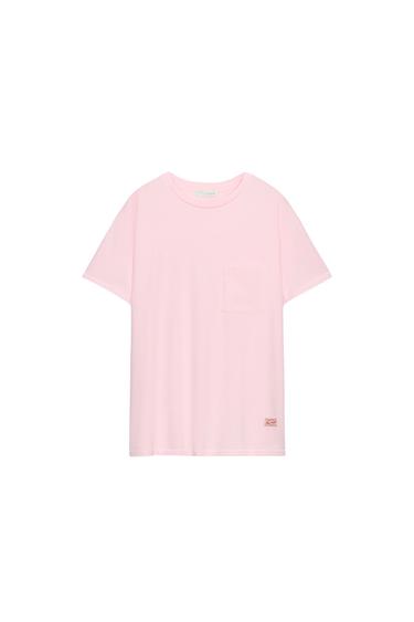 Zara 加大碼口袋T恤 - 粉紅色