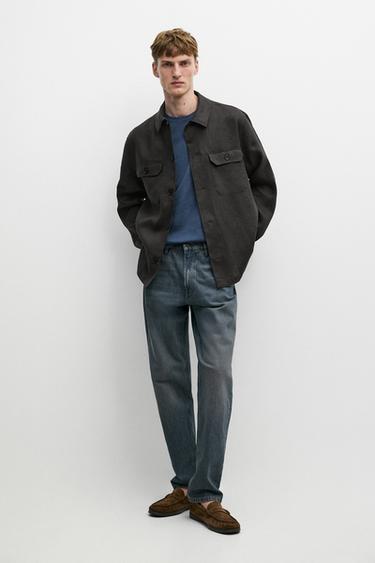 Surchemise poches lin total look -  de Zara