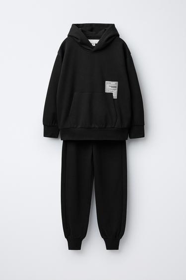 INTERLOCK HOODIE AND JOGGERS SET - Black by Zara - Image 0