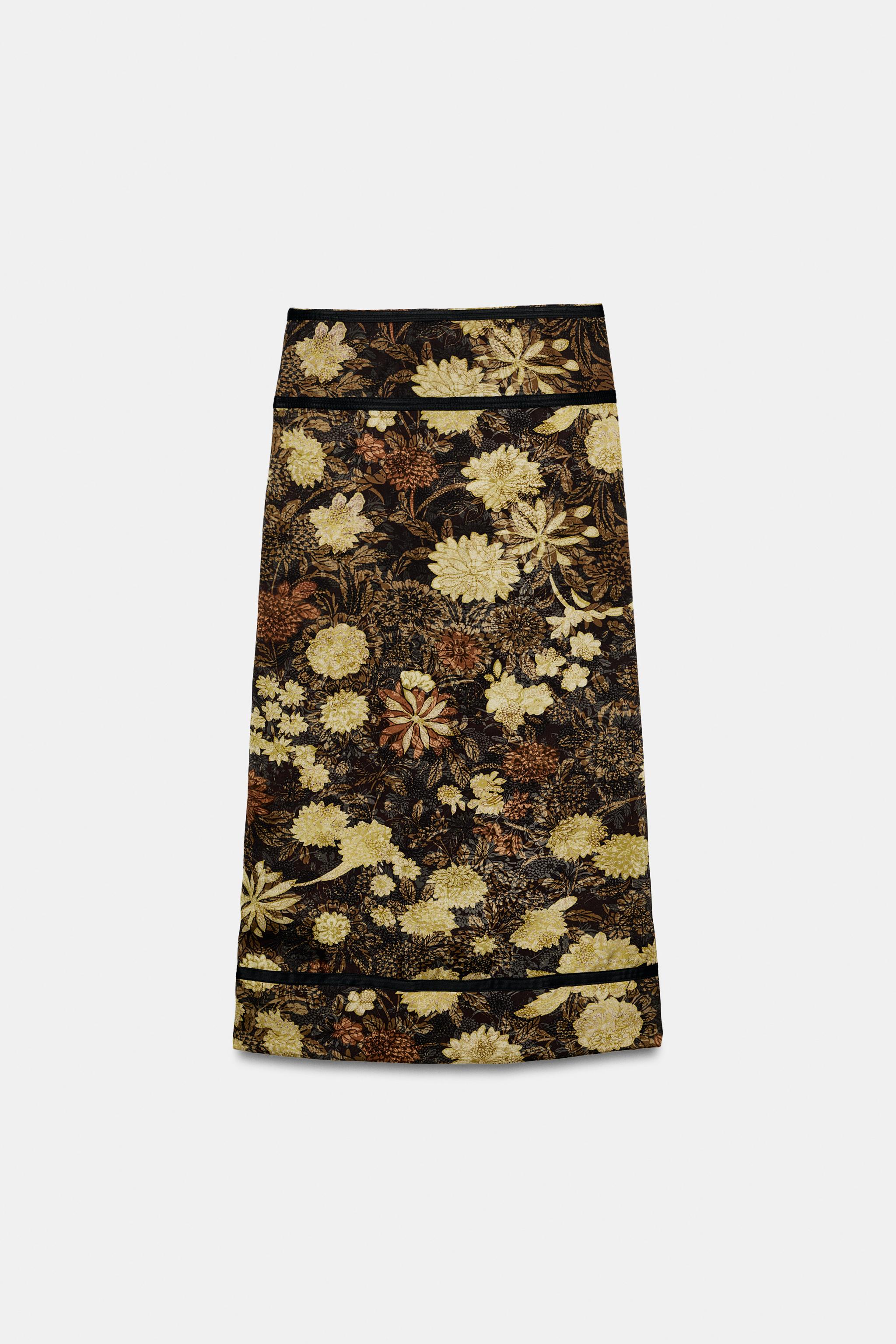 Женские юбки Zara ZW COLLECTION FLORAL WRAP SKIRT — фото 5
