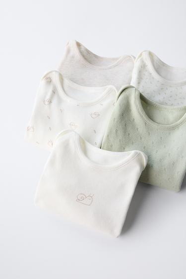 5-PACK OF SNAIL BODYSUITS - Ecru by Zara - Image 4