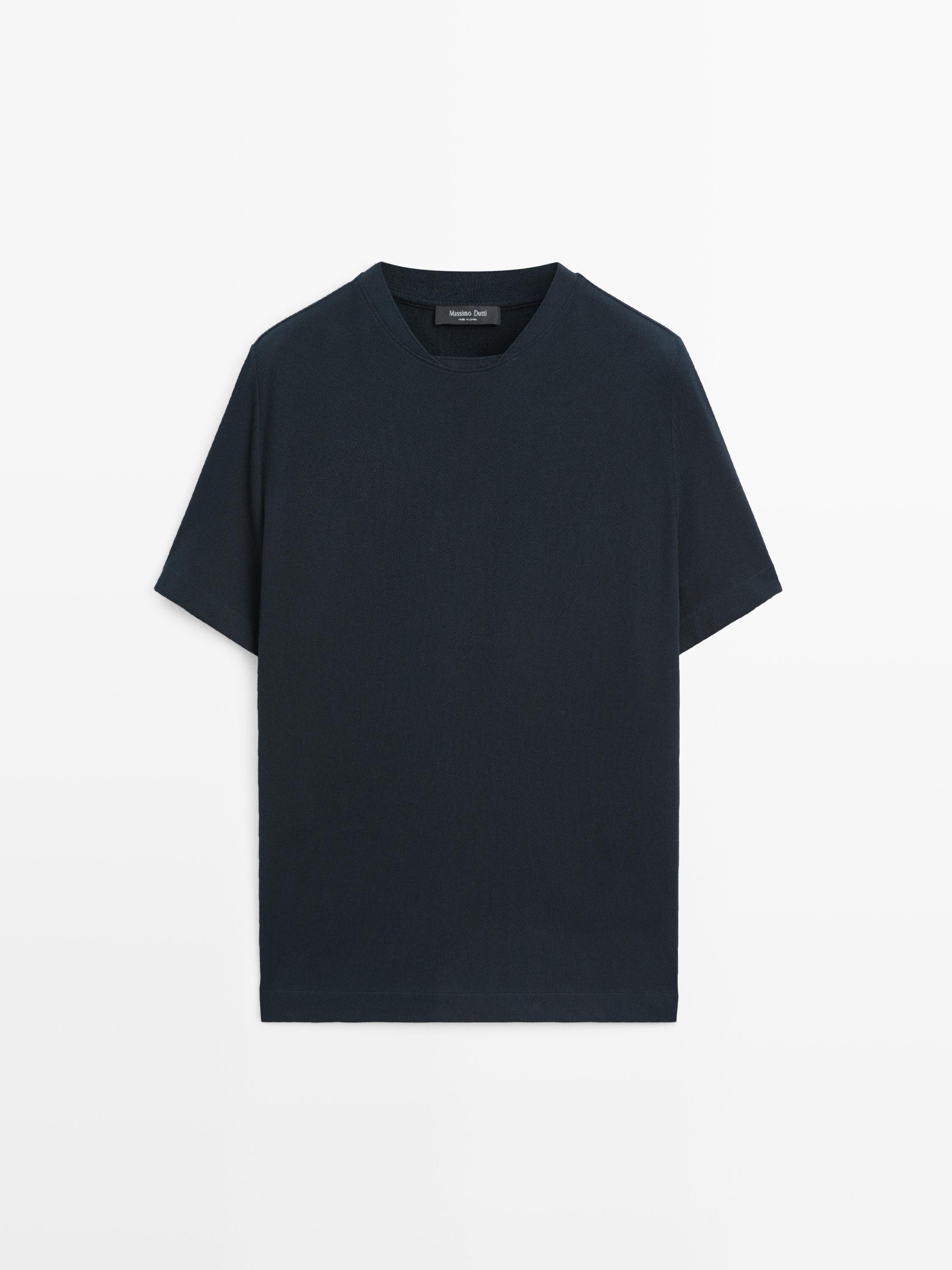 Short sleeve piqué T-shirt with collar detail