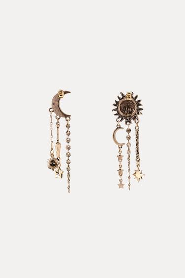 BOUCLES D'OREILLES CHARMS SOLEIL LUNE - Doré de Zara - Image 1