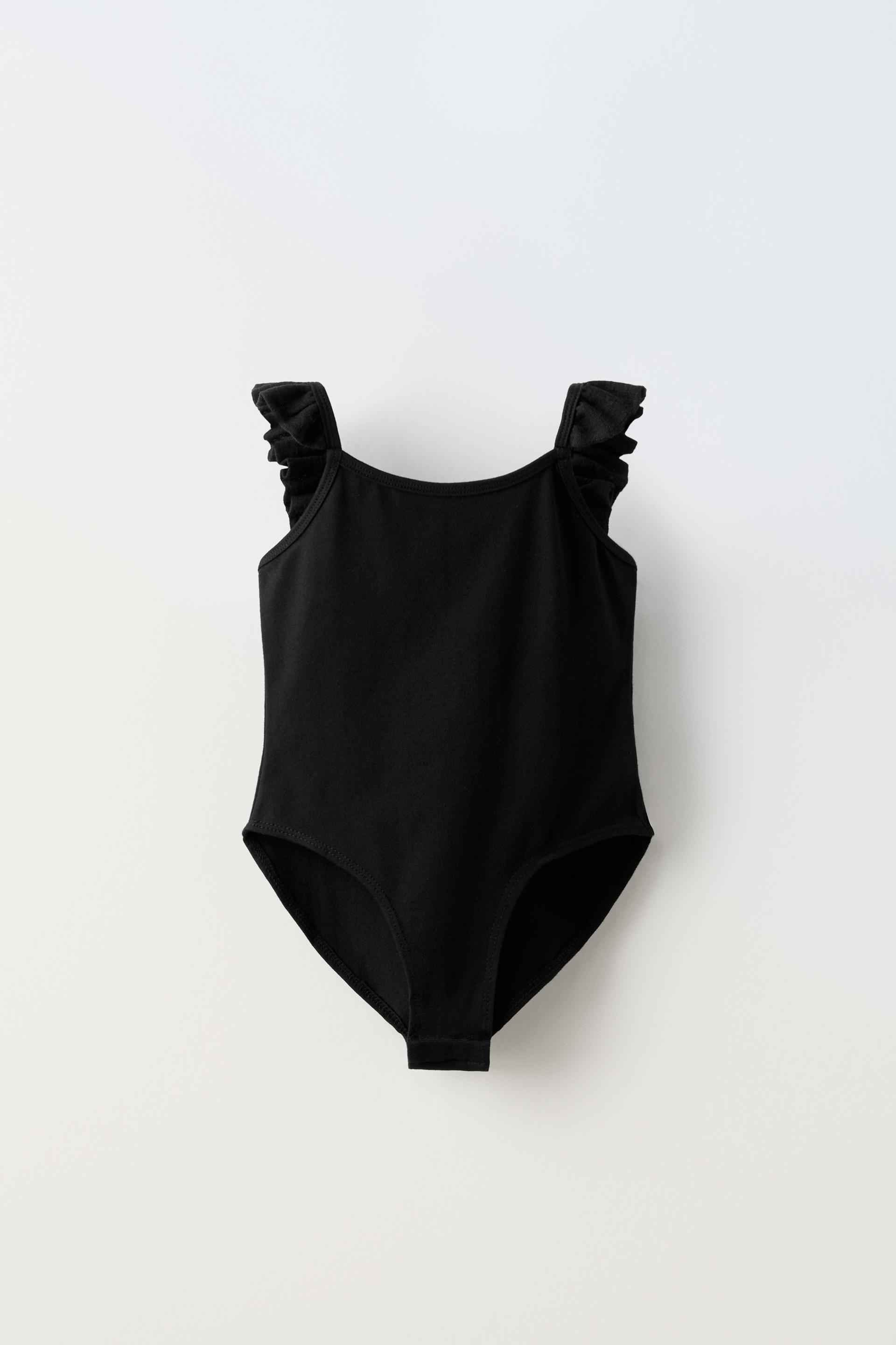 Bodysuit With Ruffled Straps Black Zara Cambodia