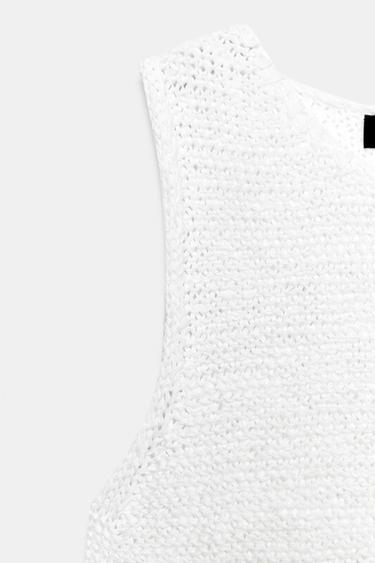 SLEEVELESS KNIT TOP - White by Zara - Image 7