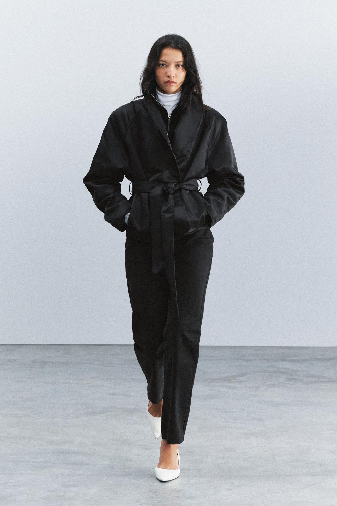 ZW COLLECTION BELTED JACKET — Black