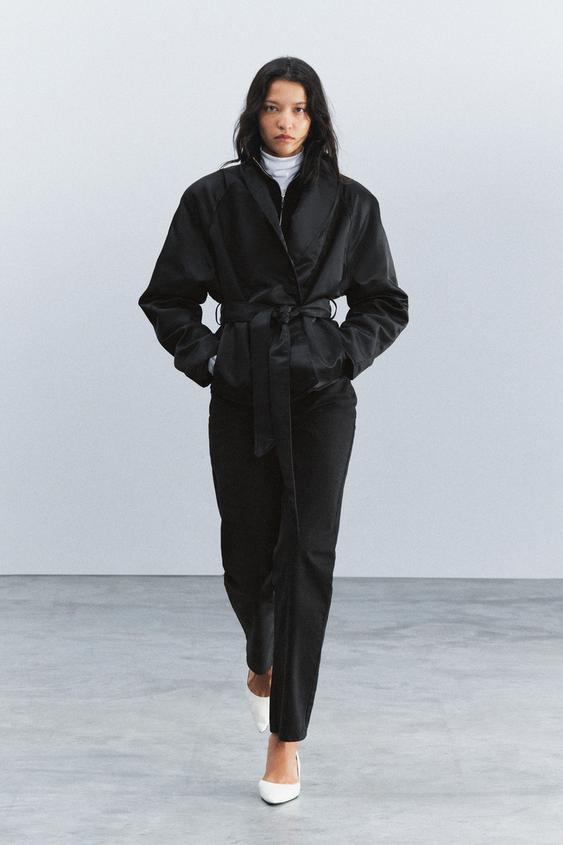 ZW COLLECTION BELTED JACKET - Black by Zara - Image 0
