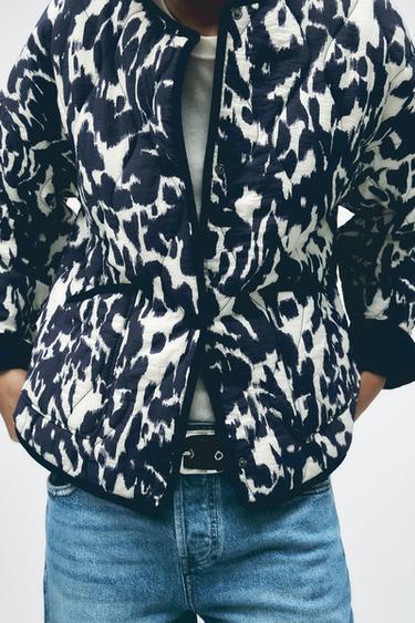 CHAQUETA ESTAMPADA ACOLCHADA - Crudo / Azul de Zara