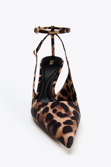 CHAUSSURES À TALONS ET BRIDES ARRIÈRE AVEC IMPRIMÉ ANIMALIER - Léopard de Zara - Image 2