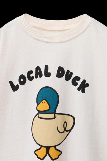 DUCK PRINT T-SHIRT - Mid-ecru by Zara