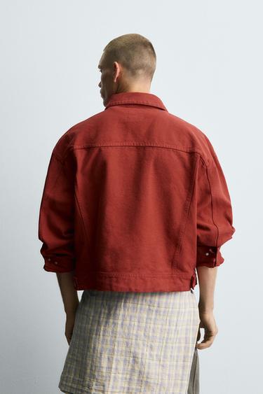 CROPPED FIT JACKET - Red by Zara - Image 2