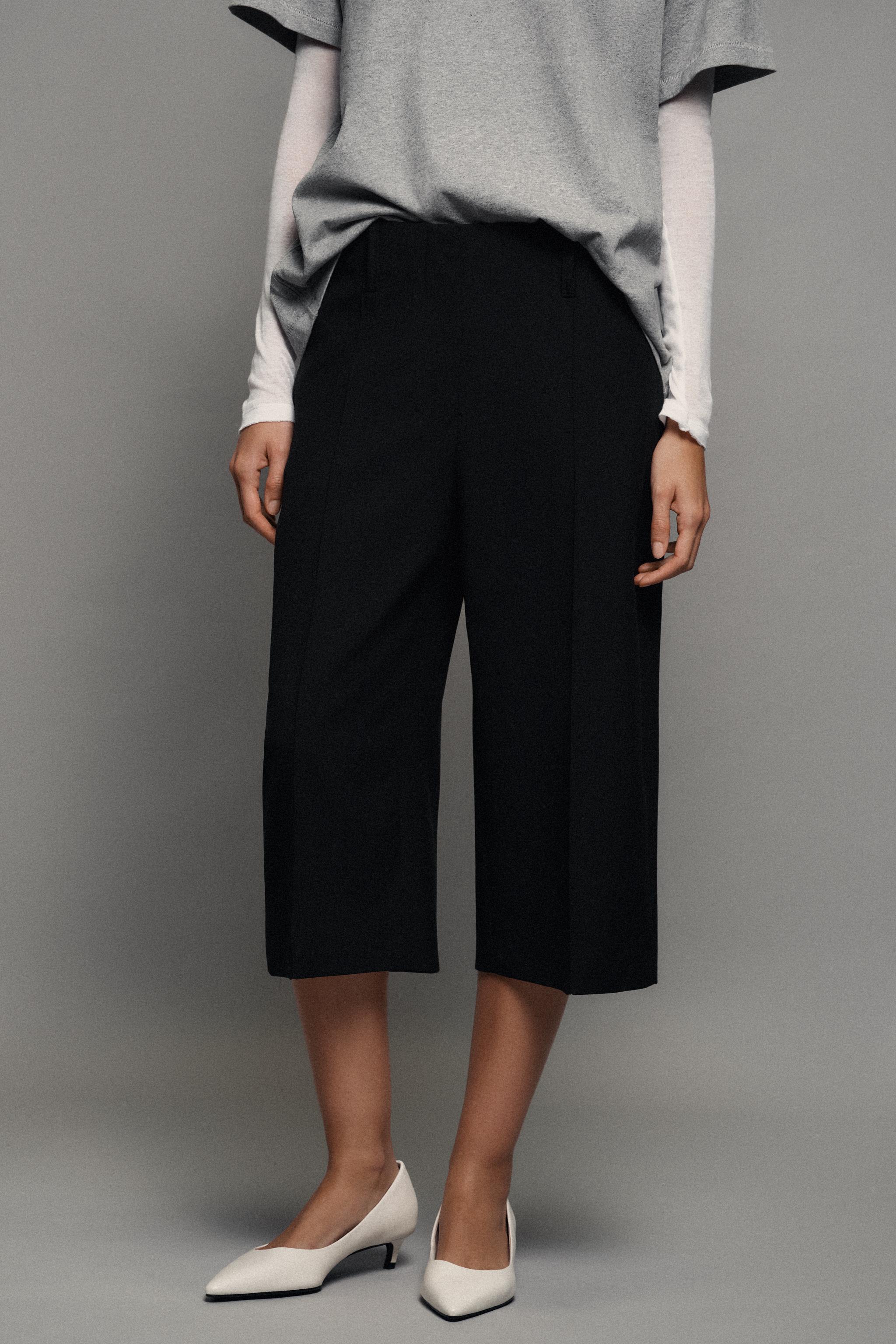 Zara ZW COLLECTION PENSLİ DÜZ KESİM BERMUDA görsel 2