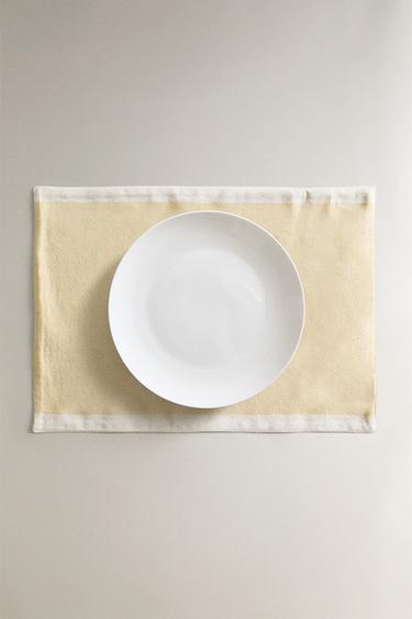 PLACEMAT WITH COLOURED BORDER - Yellow by Zara - Image 4