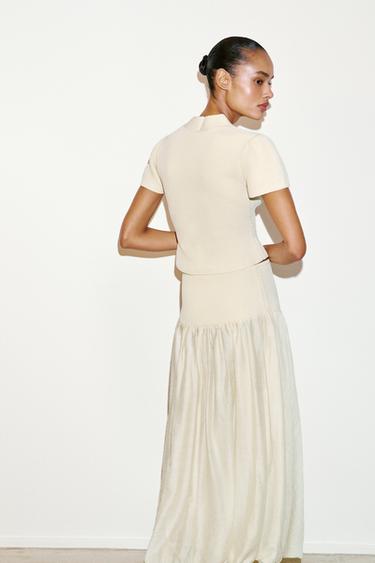 VESTE STRUCTURÉE EN MAILLE - Écru de Zara - Image 5