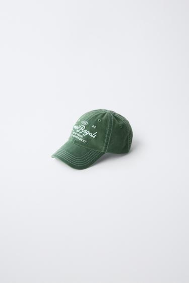 LEON'S BAGELS ® EMBROIDERED WASHED CAP — Dark green 2