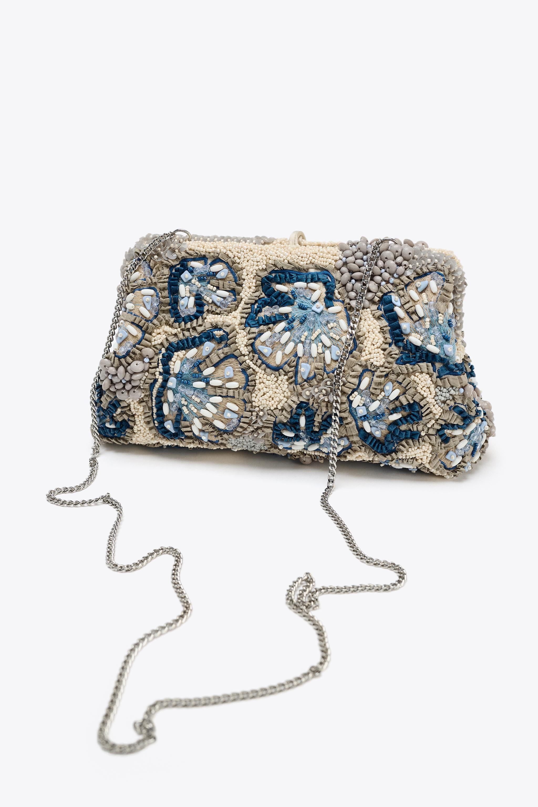 ZARA ビーズクラッチ 6221/610 ビーズクラッチ - ブルー | ZARA Japan / 日本