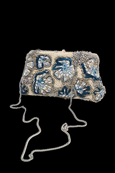 CLUTCH ABALORIOS - Azul de Zara