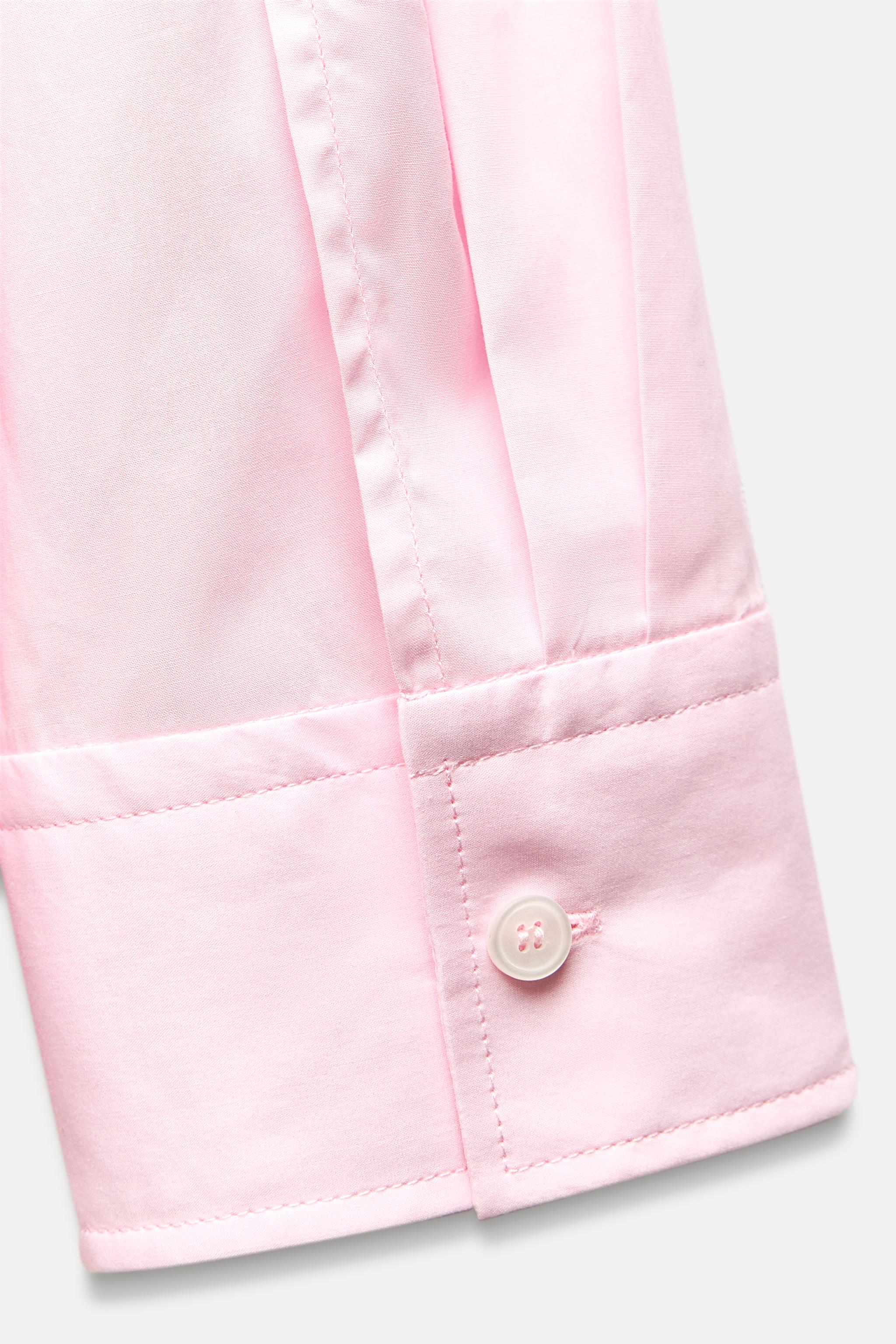 OVERSIZED POPLIN BOW SHIRT - Pink | ZARA United States