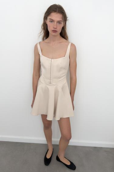Zara SHORT CORSET DRESS - Beige