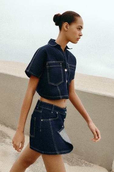 Z1975 WRAP DENIM SKORT - Blue by Zara - Image 5