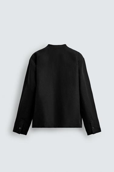 BLAZER TRAJE ALGODÓN - LINO - Negro de Zara