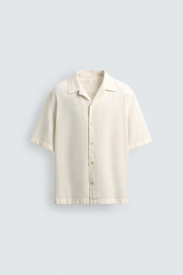 CHECK TEXTURE SHIRT - Oyster-white by Zara
