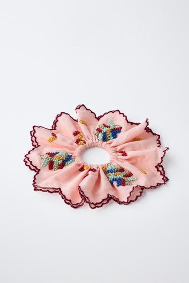 CONTRAST BEAD HAIR TIE - Pink by Zara - Image 2