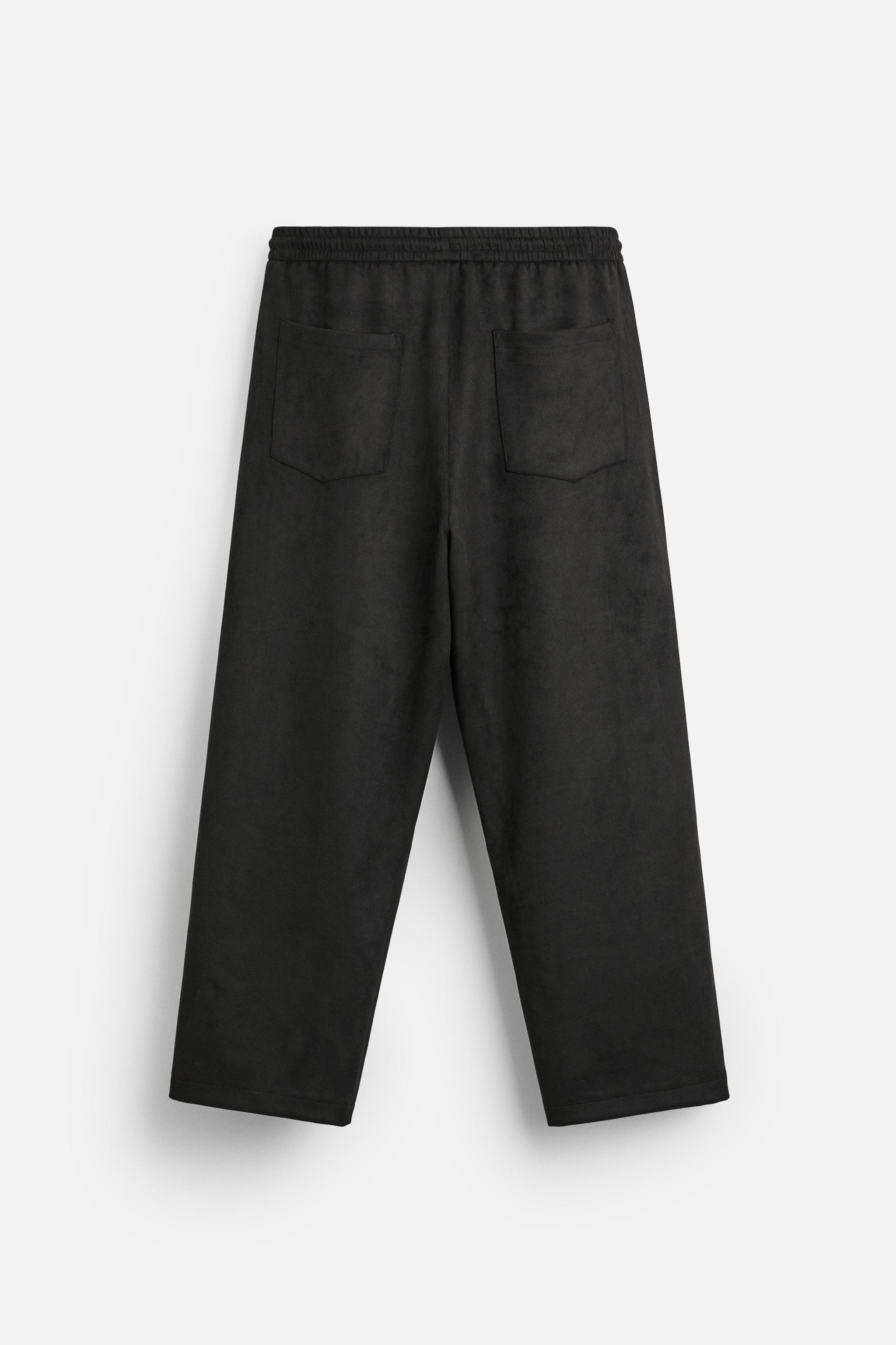 フェイクスエードプリーツパンツ - ブラック | ZARA Japan / 日本